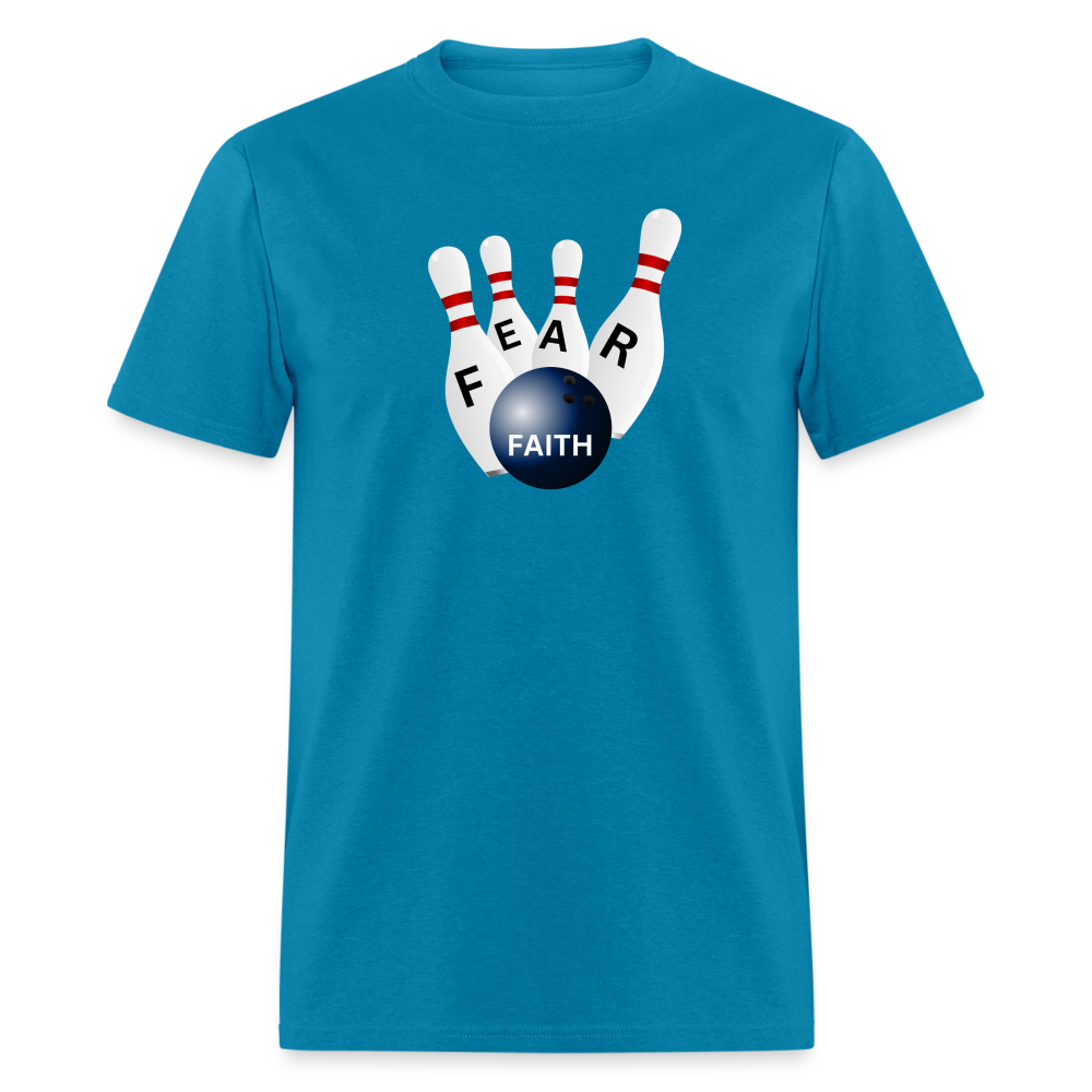 Men's Big Faith Little Fear Shirt - turquoise