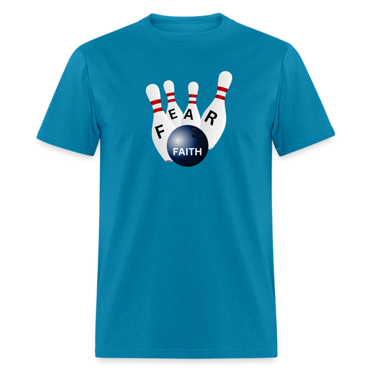 Men's Big Faith Little Fear Shirt - turquoise