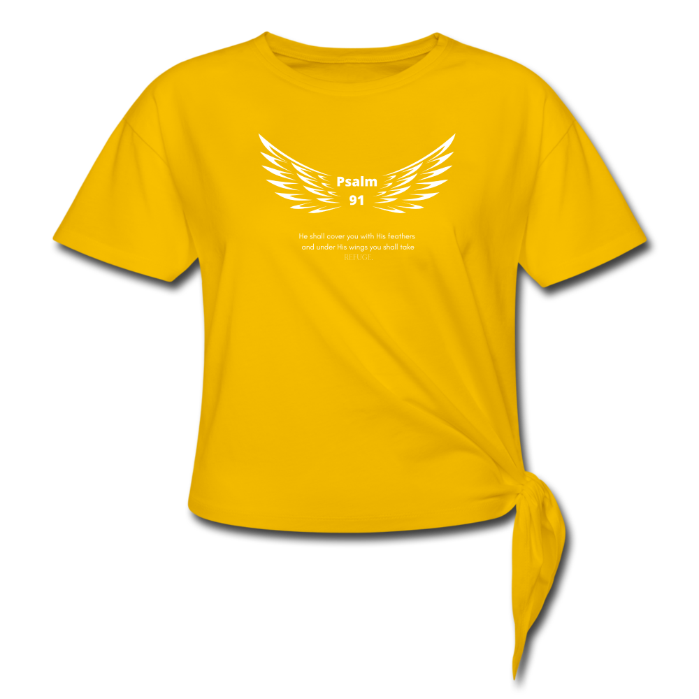 Women's Knotted Psalm Shirt - sun yellow