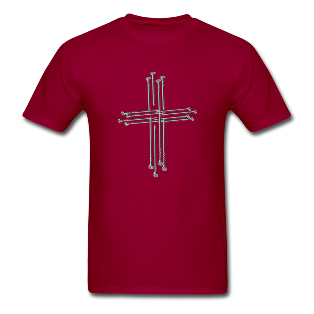 Women's 3D Nail Cross Shirt - dark red